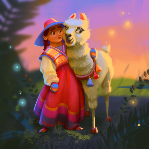 Girl & Llama